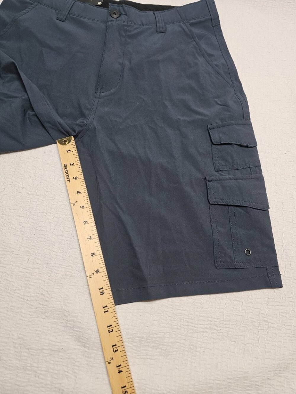 Iron Co Men's Flex Elastic Waistband Stretch Tech Short Blue Smoke Size 32 - Picture 2 of 4